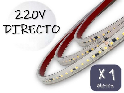 TIRA DE LEDS 2835 120 LEDS/M X 1 METRO 220V BLANCO FRIO 7MM