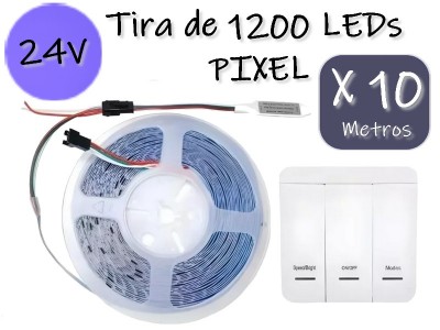 TIRA DE LEDS 2835 120 LED/M X 10 METROS INTERIOR 24V AZUL