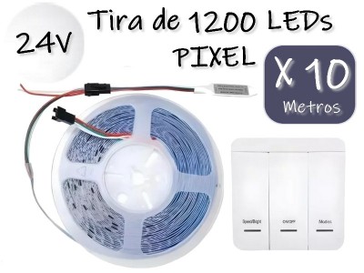TIRA DE LEDS 2835 120 LED/M X 10 METROS INTERIOR 24V BLANCO FRIO