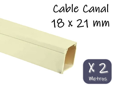 CABLE CANAL AUTOADHESIVO 18 MM X 21 MM X 2 METROS