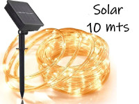 GUIRNALDA LED MANGUERA SOLAR BLANCO CALIDO 10 METROS